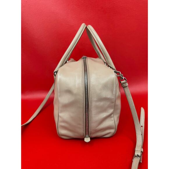 Prada Inside Bauletto Soft Taupe & Pink Calfskin Stylish Shoulder Crossbody Bag - Picture 5 of 16